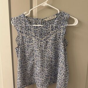 Abercrombie & Fitch Blue Floral Sleeveless Blouse
